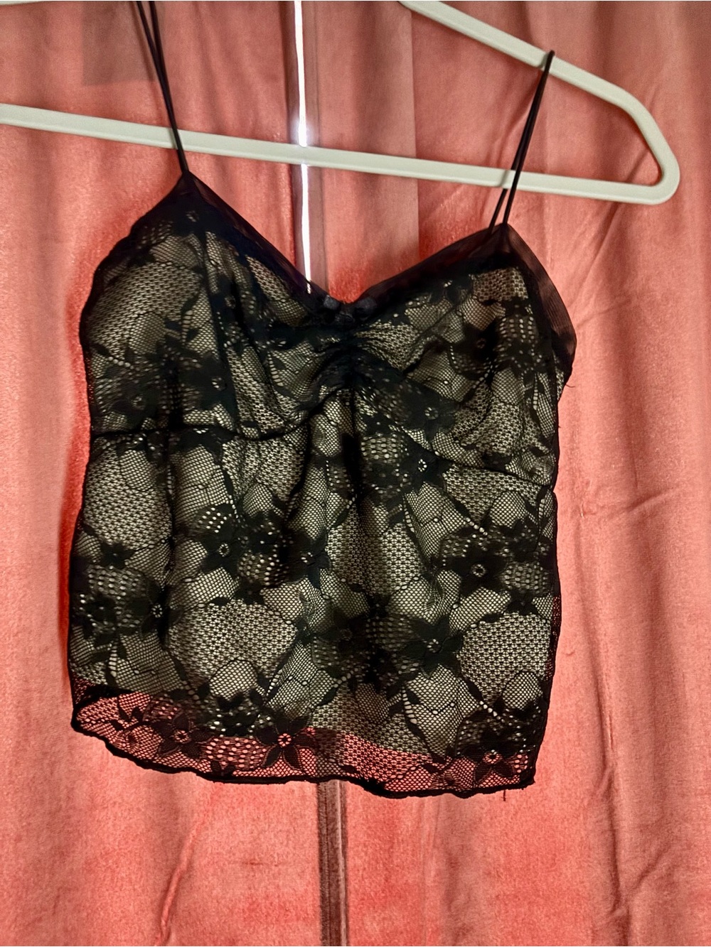 wild fable Black Floral Lace Crop Cami